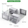 Automatic Continuous Rat Trap Single Door Mouse Cage Humane Live Animal Trap Cage Indoor Outdoor for Small Rodents Mice Voles