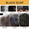 Jaysuing Black Soap, Black Dense Hair Care Clean Scalp Supple And Strong Shampoo Soap