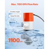 Livewell Pump for Boat, 12V 1100 GPH Straight Livewell Aerator Pump with Dual Inlet, ABA Housing & Detachable Motor Cartridge