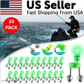 10 40 PC LED Night Fishing Bite Bait Alarm 2 Bells Light Rod Tip Clip Alert Ring (Option: 20pcs)