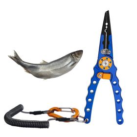 Multi-Function Long-Nose Hook Remover Portable Fishing Hook Pliers (Color: Blue, Accessory Type: Fishing Supplies)